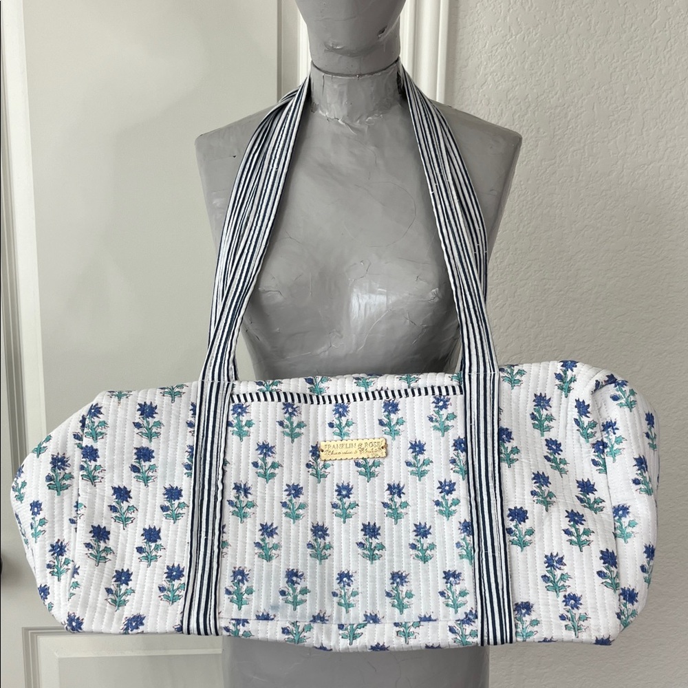 Franklin & Rose Ivy Patch Quilted Strap Overnight Travel Weekend Duffel Bag